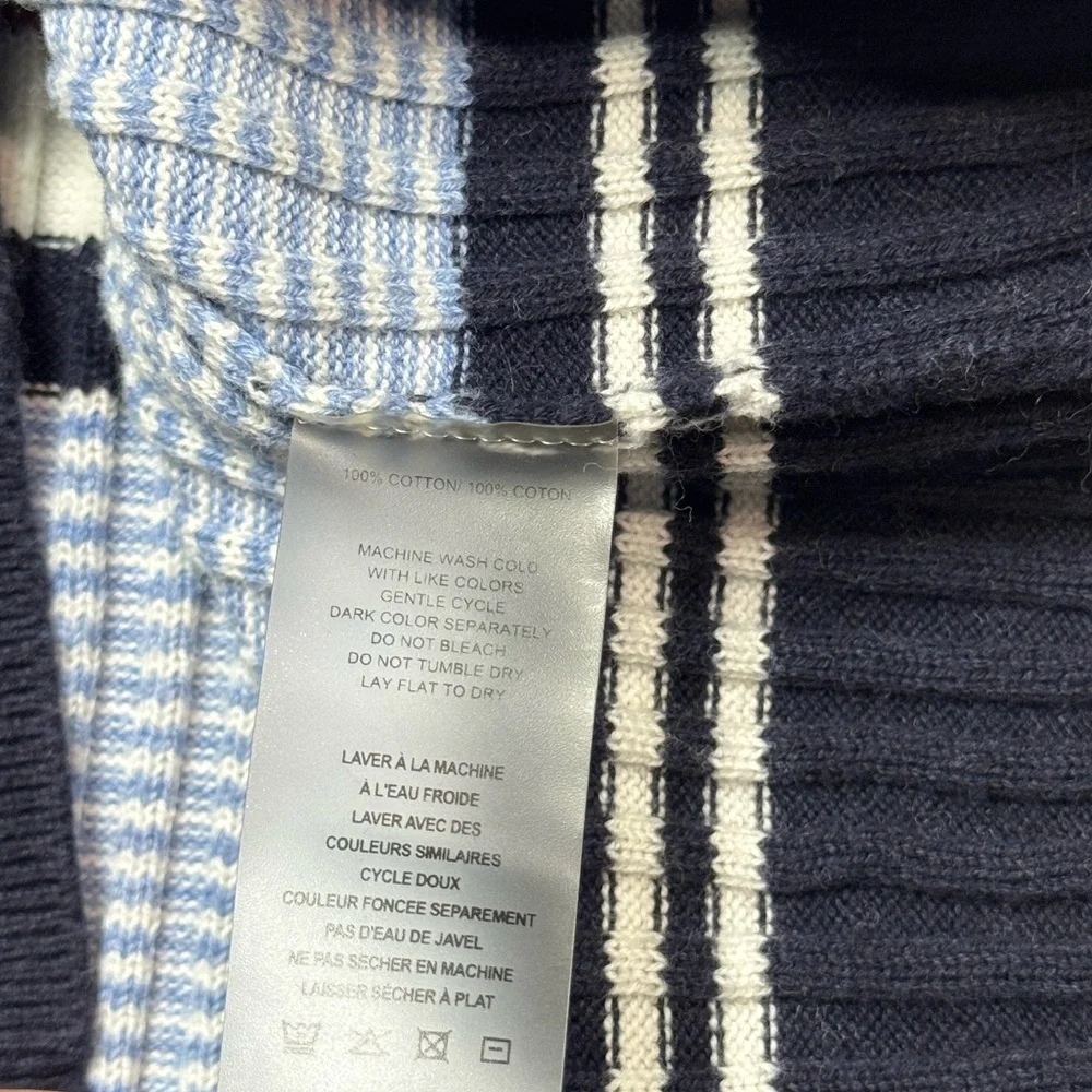 Margaret O’Leary Ribbed Striped Cotton Sweater size S
